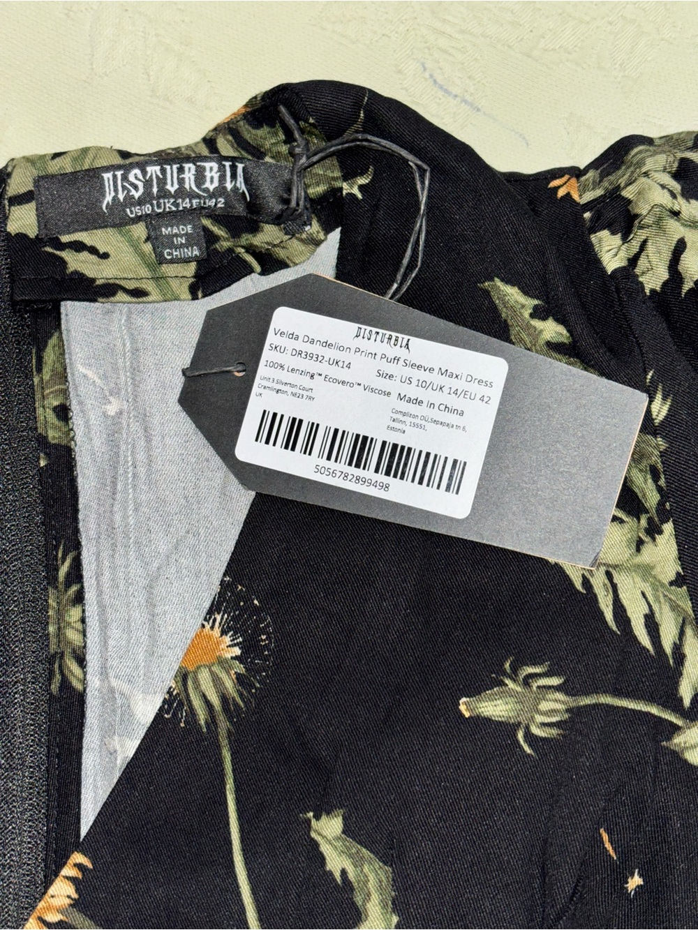 Disturbia Cimora Dandelion Maxi Dress 10 NWT Puff Sleeve V Neck - Picture 7 of 10